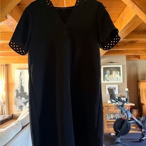 Madewell Black Eyelet Mini Dress Size 8
